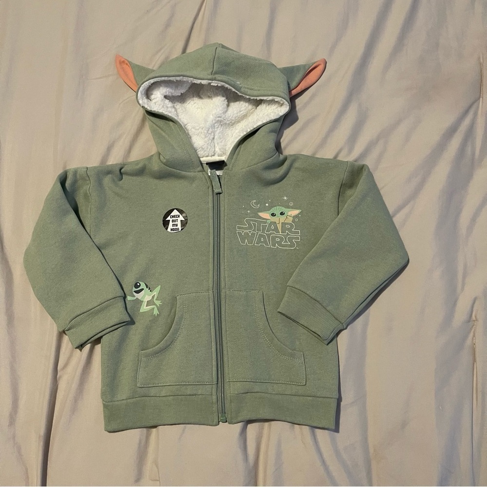 Star Wars Grogu Zip-up Hoodies Toddler Size 4T